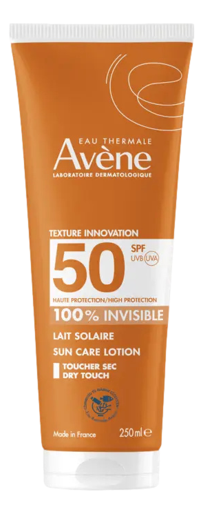 LAIT SOLAIRE SPF50  Le LAIT SOLAIRE SPF50 offre une haute protection contre les UVB et les UVA, en toute invisibilité. 250ml